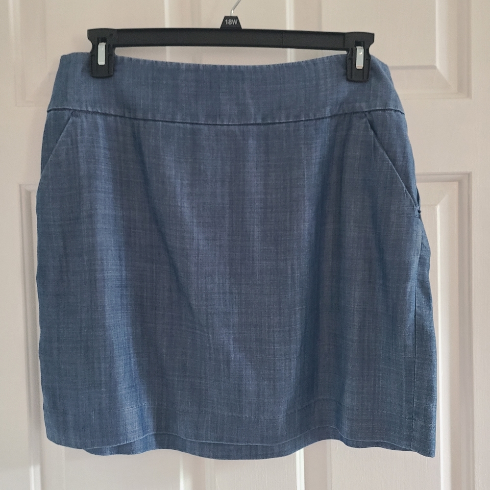 Ann Taylor chambray mini skirt size 14  *C4